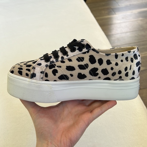 ~90s vibe~ Superga Leopard Animal Print Velvet Velour Platform Sneakers 38 - Picture 7 of 11